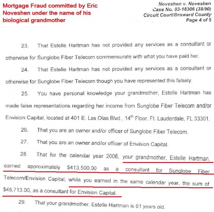 Mortgage Fraud of Eric Noveshen